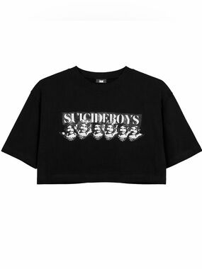 G59 Suicideboys Women's Cropped
Angel Cherub Graphic T-Shirt - Brand New Size L
